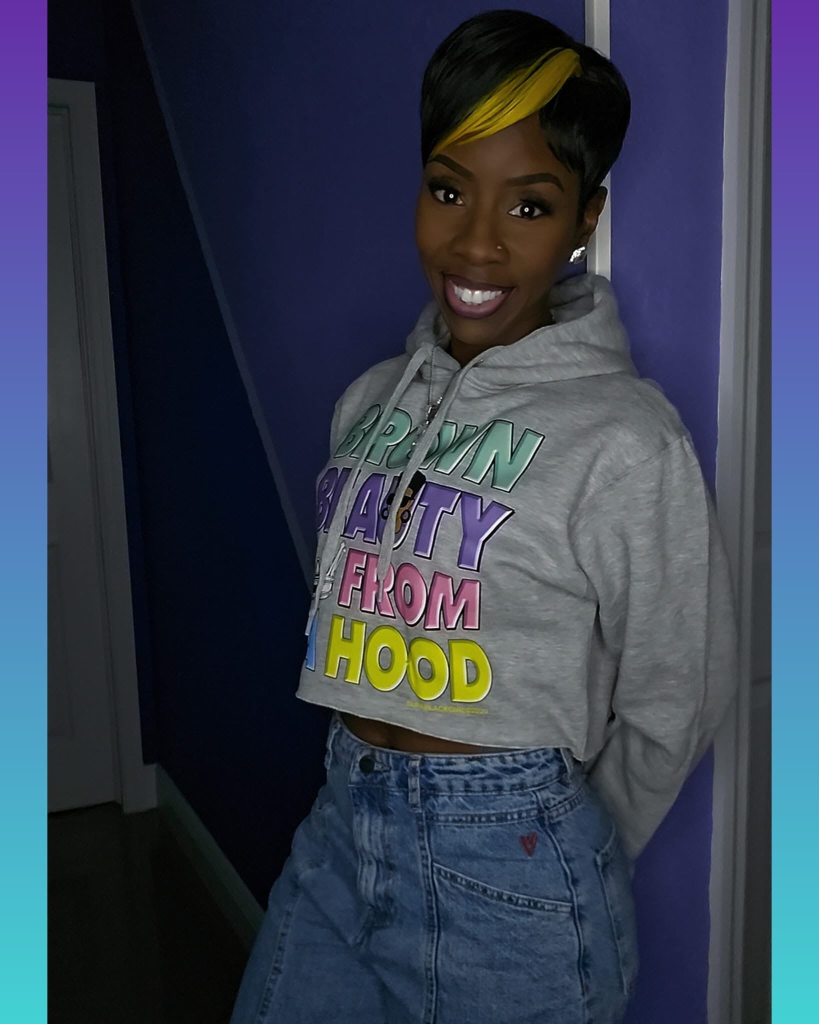 Cropped Hoodie- Brown Beauty From Da Hood