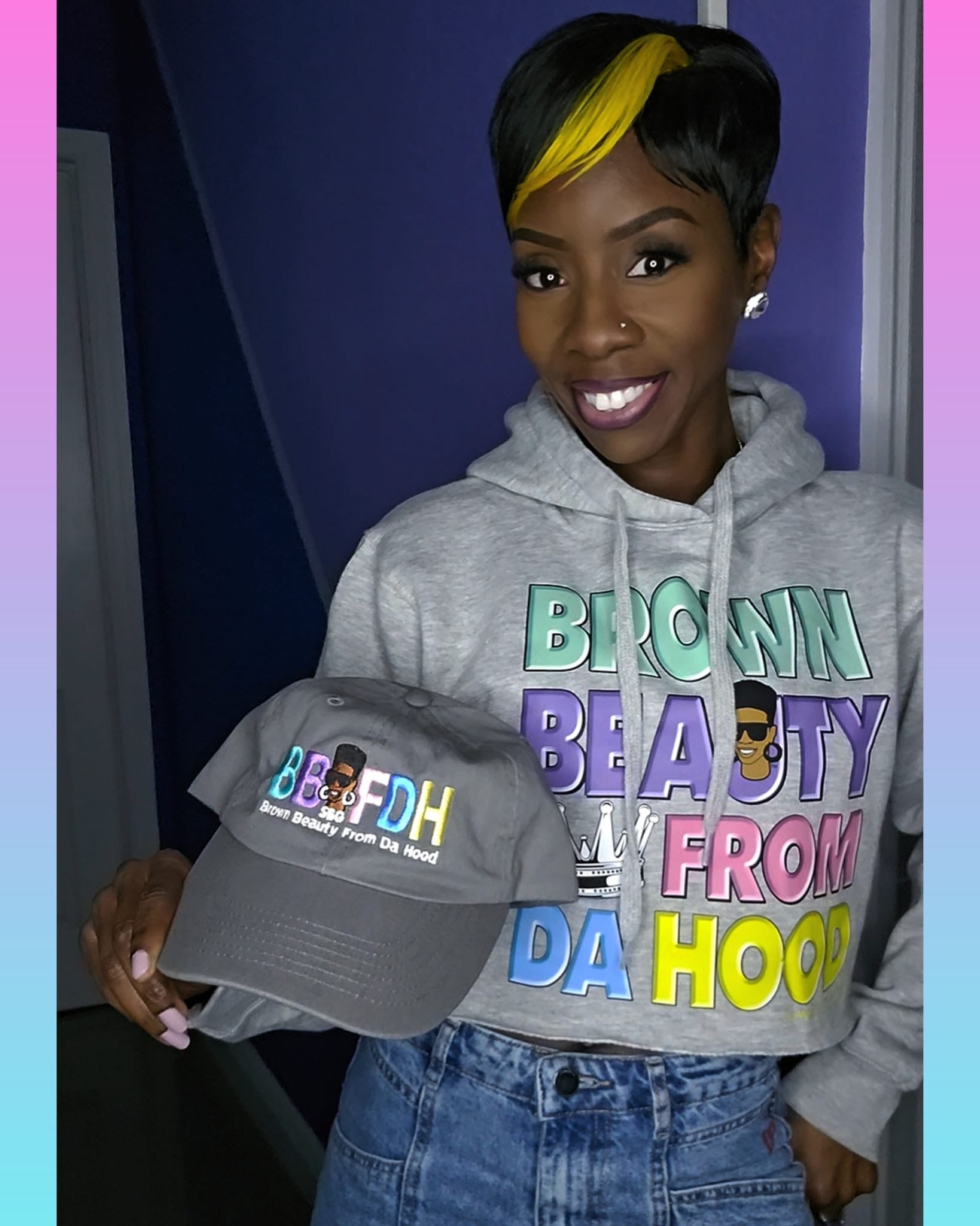Brown Beauty From Da Hood Embroidered Hat