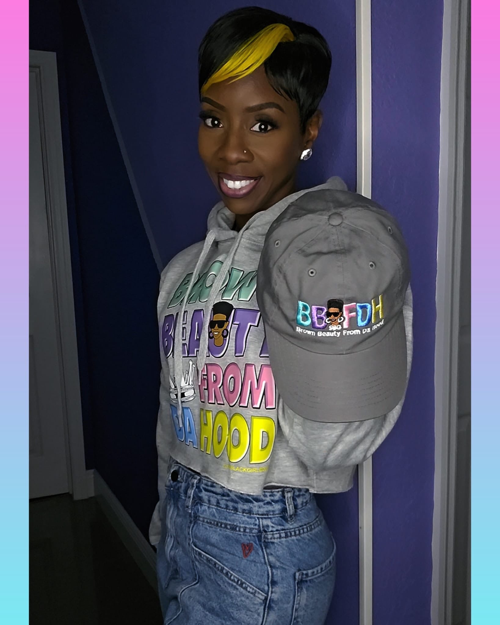 Brown Beauty From Da Hood Embroidered Hat